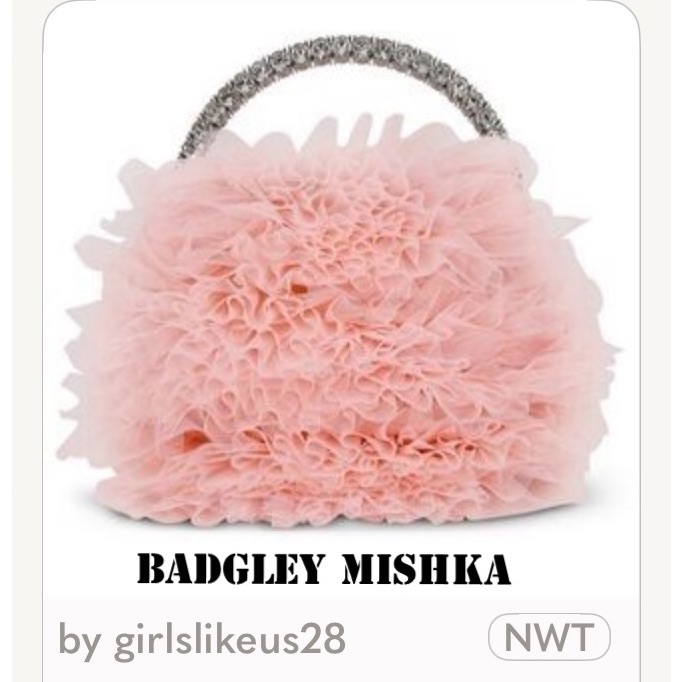 Badgley Mishka Jazzie Jewel Ruffled Tulle Bag Soft Pale Pink
